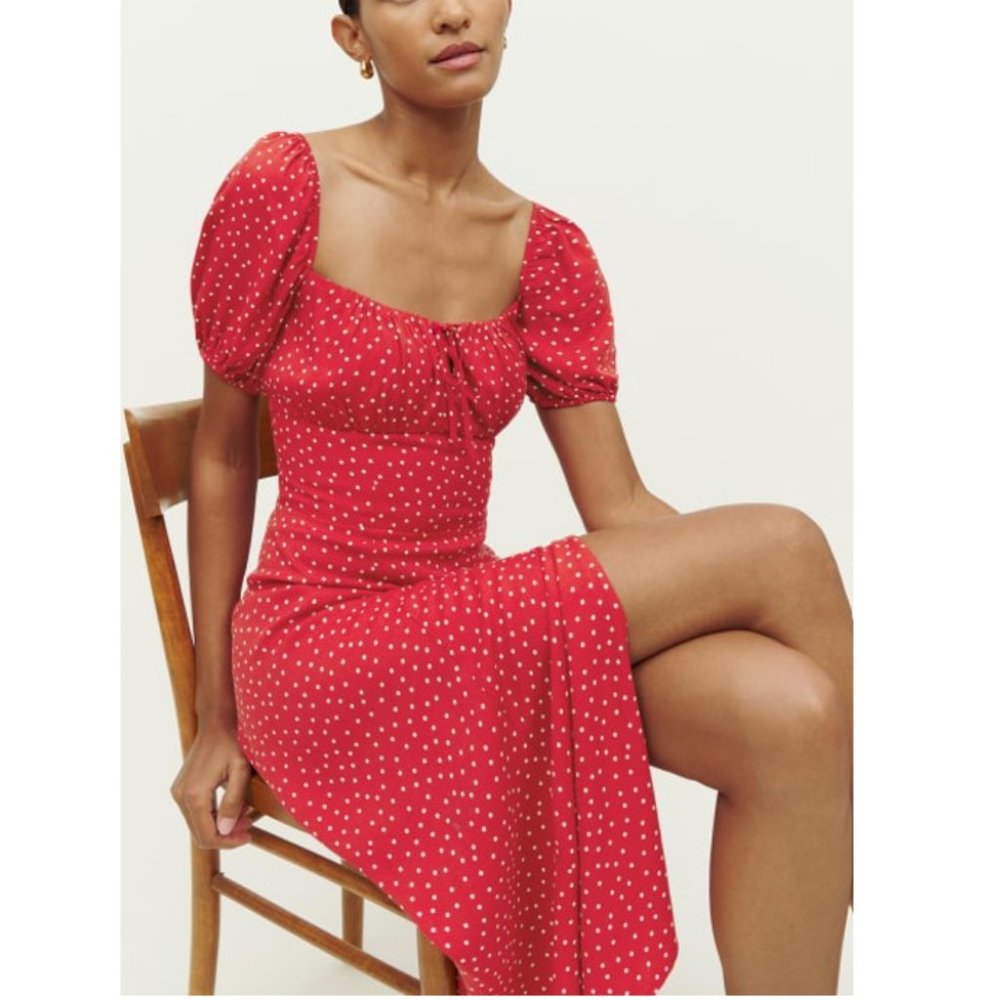 NWT Reformation Teyana Polka Dot Midi Dress